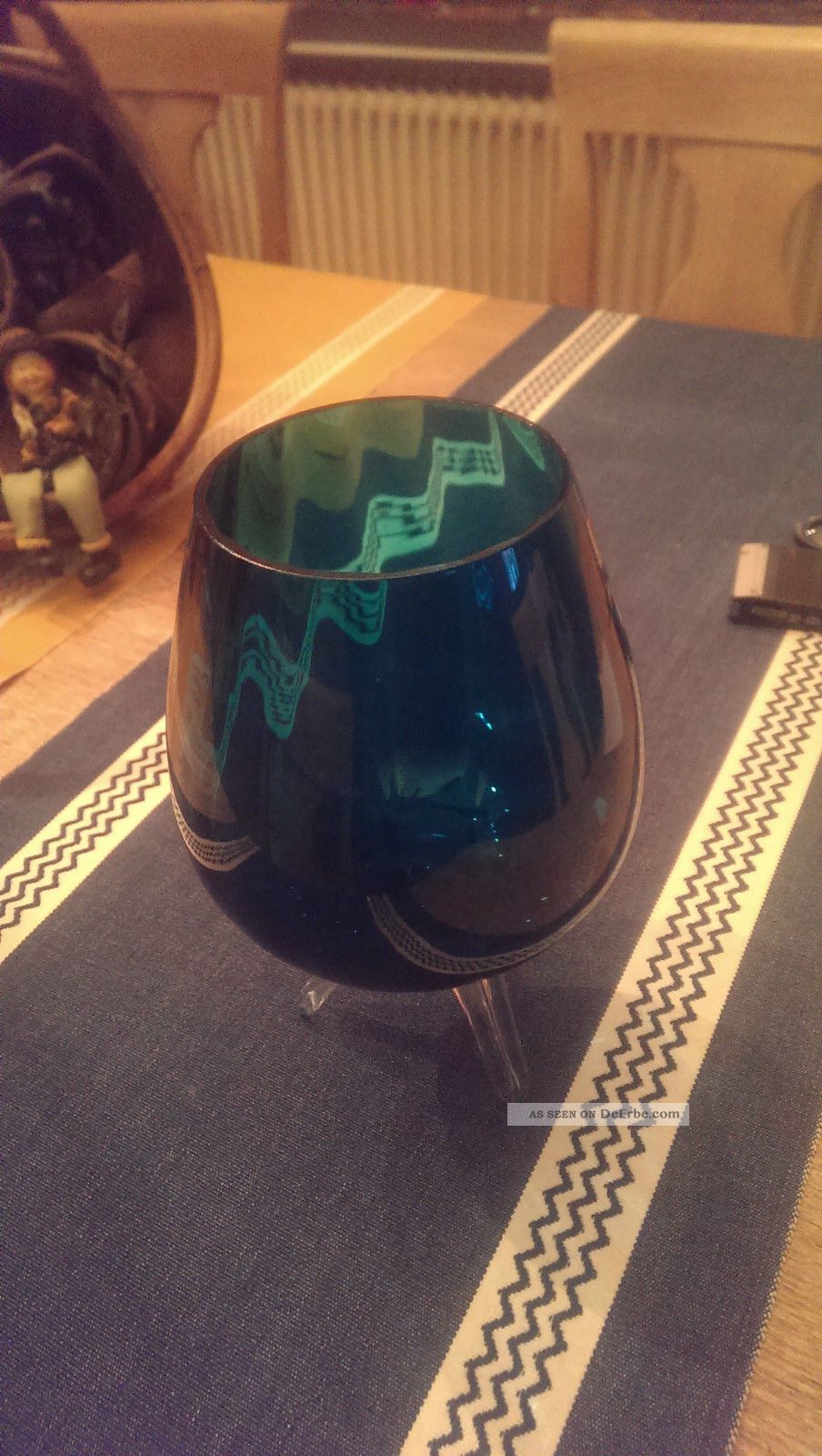 Vase - Fuß - Pokal - Glas Label Ryd Sweden Design 60er Jahre Sammlerglas Bild