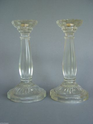 Antikes Pressglas Kerzen Leuchter Paar,  Um 1900 Bild