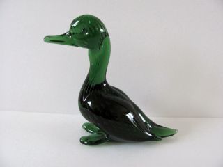 Murano - Glas Figur: Ente,  Sitzend,  Grün,  Sehr Detailliert,  Höhe Ca.  16 Cm Bild