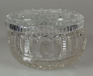 Schöne Kristall Deckeldose Kristalldose Mit Deckel 6cm Handgeschliffen Um 1900 Bild