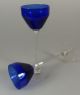 2 Antike Jugendstil Likörgläser Gläser Glas Likörglas Blau 14cm Hoch Um 1900 Glas & Kristall Bild 2