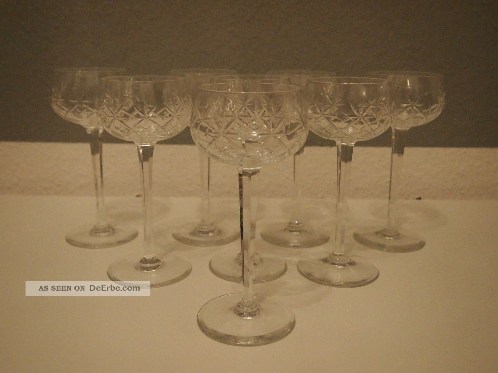 Weingläser Mit Schliff - Römer - Schwere Antike Gläser - 8 Stück Kristall Bild