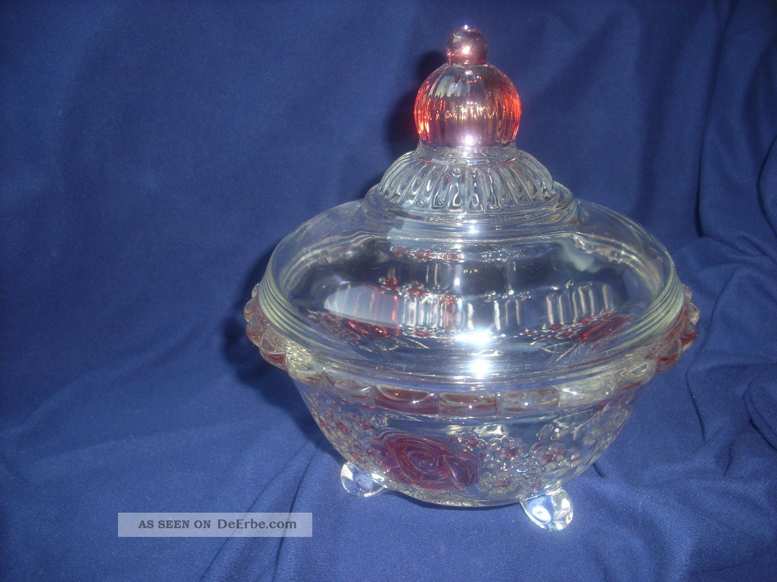 Kristall Bleikristall Bonboniere Schale Mit Deckel Rosen Shabby Vintage Top Kristall Bild