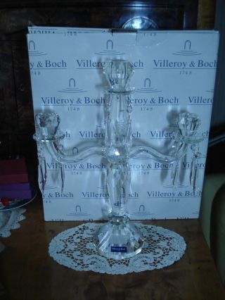 Villeroy & Boch V& B Kerzenständer 3 Armig Kristall Glas Geschliffen Ovp Bild