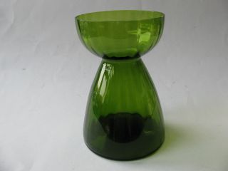 Altes Hyazinthenglas Hyazinthenvase Glas Vase Grün Geriffelt Sehr Gut Erhalten Bild