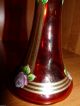 Jugendstil Glas Kelch Pokal Weinglas M Wunderschöner Emaille Bemalung 23,  5 Cm Sammlerglas Bild 9