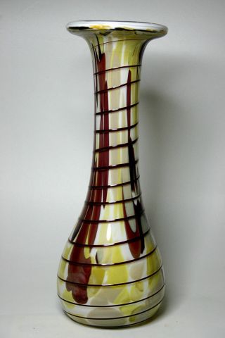 Große Glasvase Vase Weißes Glas Buntes Überfangglas - Lauscha ??? Bild