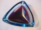 Murano Glasschale Um 1960 Cenedese ? Blau Rot Glas & Kristall Bild 3