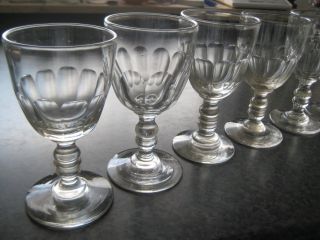 6 Antike Gläser Sherryglas Weinglas Facettenschliff Um 1880 Bild