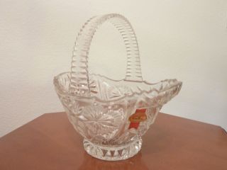 Schwere Bleikristallglas - Schale In Korbform Von 