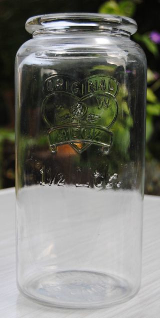 Frühes Einmachglas 1 1/2 Liter Weckglas Weck,  Altes Motiv Um 1920 Bild