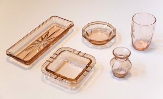 Rosa Pressglas - Rosalin - Schale,  Aschenbecher Trinkglas Bild