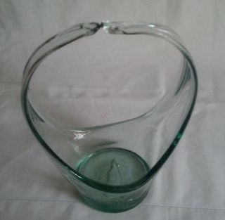 Schöner Glaskorb Schale Aus Glas Grünlich Steckschale Mundgeblasen ? Murano ? Bild
