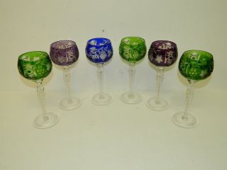 Nachtmann,  Kristallgläser,  6 X Römer,  Trauben Schliff,  Rare Gläser,  22 Cm Bild