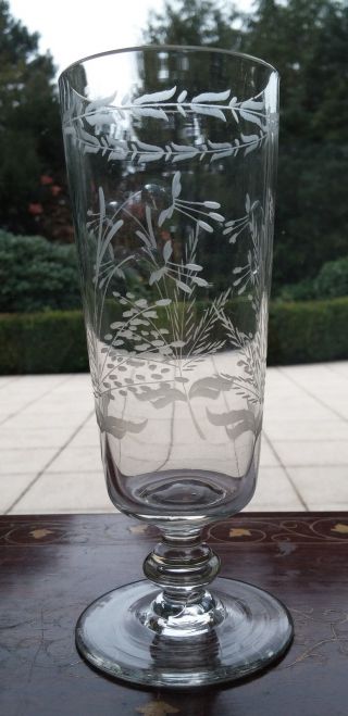 Rarität Biedermeier Glas Pokal Sektglas Um 1850 - 60 Handgeschliffen Antik Bild