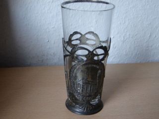 Andenken - Glas Mit Zinnfuß,  Antikes Wittenberg,  Um 1900,  Mit Schloßkirche Bild