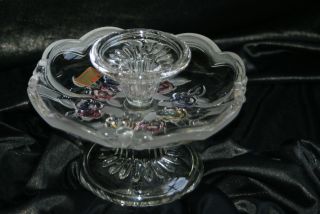 Wunderschöne Kristallglasschale Mit Kerzenleuchter,  Geschliffen,  Joska Design Bild