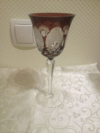 Römerglas Römer Wein Glas Wein Kelch Dunkelrot Rotweinglas Bleikristallglas - Top Bild