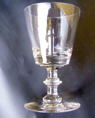 Schweres Biedermeierglas Weinglas Mundgeblasen Scheibennodus 1/8 Liter Höhe 12,  5 Bild