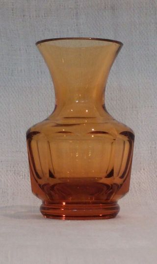 Böhmen Moser Karlsbad Kristallglas Vase Bernstein Facettiert 1930 Art Deco Bild
