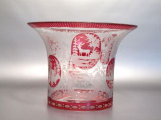 Biedermeier Große Glas Vase Böhmen Um 1850/ 1860 Bild