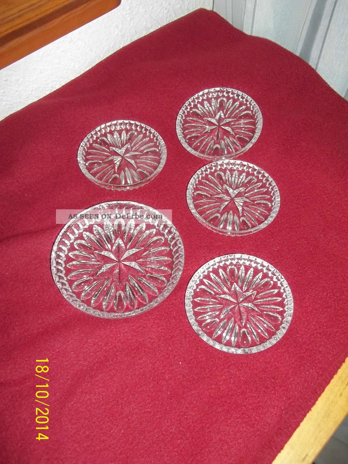 Glas Kristall Untersetzer Vintage Kristall Bild