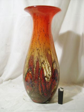 Xxl Glas Vase Wmf Ikora Geislingen,  43cm H,  3,  2kg,  1920/30,  Tolle Farbgebung Bild