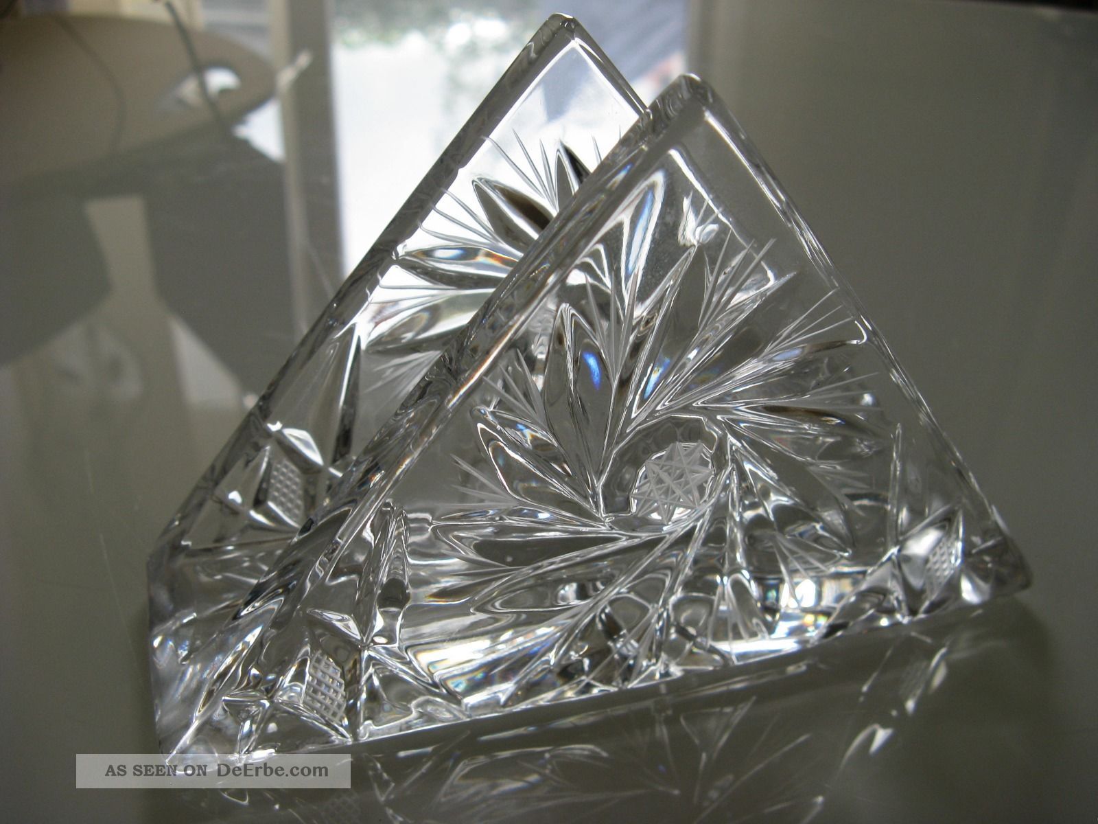 Kristallglas Serviettenhalter Floraler Zierschliff Kristall Bild