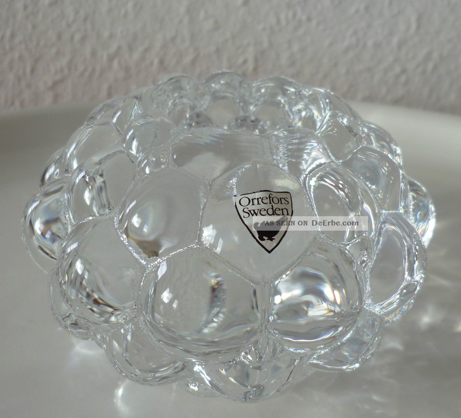 Orrefors Schweden Teelichthalter Design Anne Nilsson Candle Holder Kristall Bild