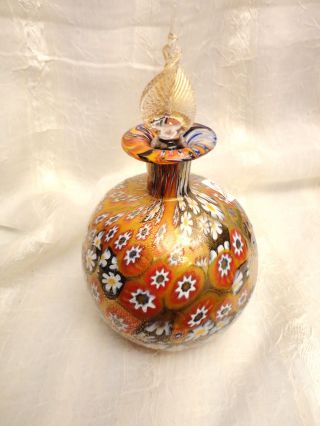 Schöne Murano Vase / Flakon Mit Murrinen Und Gold - La Fornasotta Bild