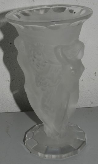 Kristallglas - Vase Mit Nackten Frauen - 21cm Hoch Bild