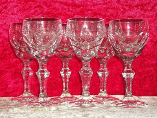 6 Villeroy & Boch Kristall Wein - Gläser Glas,  Antik,  Art,  Bleikristall,  Sekt,  Nachlass Bild