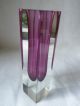 Große Murano Glasvase Blockvase Lila Vase Design 21cm Hoch Überfang Edel Glas & Kristall Bild 5