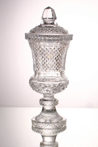 Posselt Kristall,  Empire - Pokal Mit Deckel,  Bonboniere,  Diamantschliff Bild