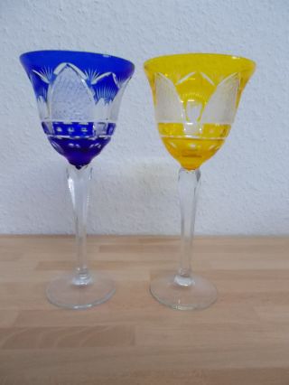 Zwei SchÖne Alte RÖmerglÄser Tulpenform Kristall Nachlass Bild