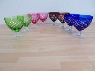 Konvolut SchÖne Alte RÖmerglÄser WasserglÄser Kristall Viele Farben Nachlass Bild