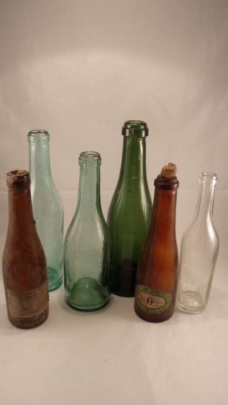 Alte Glasflaschen / Rheinwein / Wein / Probeflaschen Um 1900 Top Bild