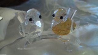 Klaus Und Bärbel Drexel - Glaskristall Vogelpaar - Gelb Und Weiß - Frohes Fest Bild