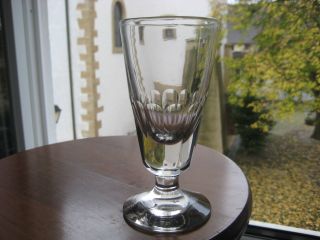 1 Glas - Groß - Facett.  - Schwer - Kelchglas - Alt (biederm.  ?) - 15,  5/410 Bild