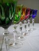 6 Wein Gläser Bleikristall Überfang Versch.  Farben Jugendstil Nachtmann - Rar Kristall Bild 9