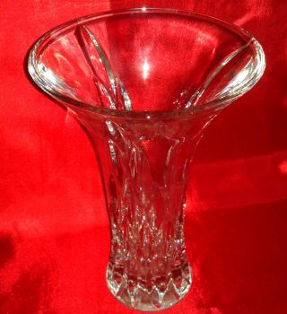 Blei - Kristall Glas Vase Trompetenvase 70er Jahre Design Tisch Rosenvase Deko Top Bild