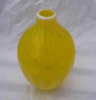 Vase Zitronengelb Überfangglas Weiße Einschmelzungen Wohl Poschinger Gelb Bild