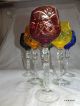 6 Alte Römer Gläser Glas Weinglas Bunt Geschliffen Kristall Überfangglas Top Kristall Bild 11