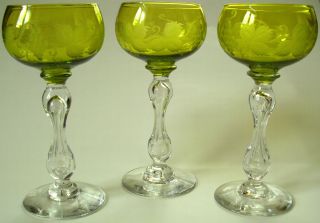 3 Alte Weinrömer,  Bleikristall Bild