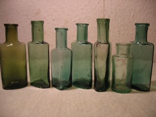 7 Alte Flaschen,  Kolonialwarenladen Um Ca 1900 Bild