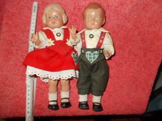 2 X Schildkröt - Puppen - 25 Cm - Hans Und Bärbel - Top - Antikspielzeug Bild