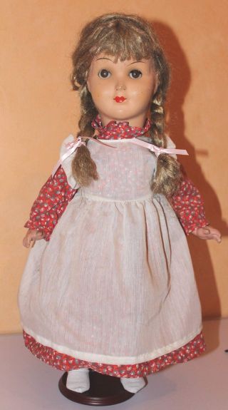Antike Puppe Gemarkt S 60 Mit Schönen Schürzenkleid Bild