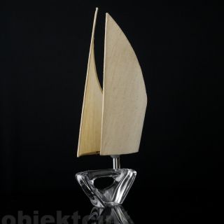 Tischleuchte Daum Nancy France Glas Segelschiff 50er 60er Table Lamp Signiert Bild