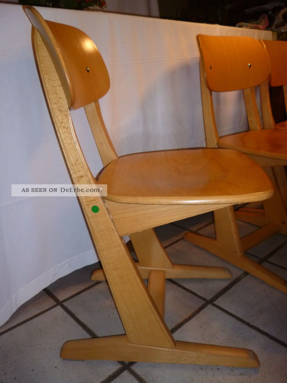 Casala Kinderstuhl Schulstuhl Massiv Holz Mittlere Höhe 1950-1959 Bild