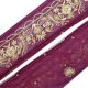 Vintage India Hand Beaded Sari Border Sewing 1yd Lace Purple Trim Art Craft 1920-1949, Art Déco Bild 1